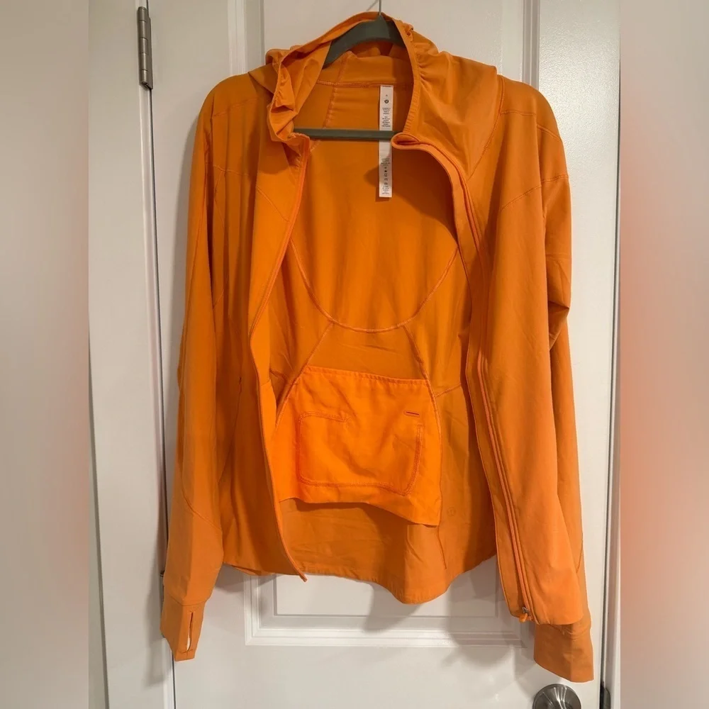 Lululemon Athletica Vibrant Orange Mist Over Windbreaker Jacket